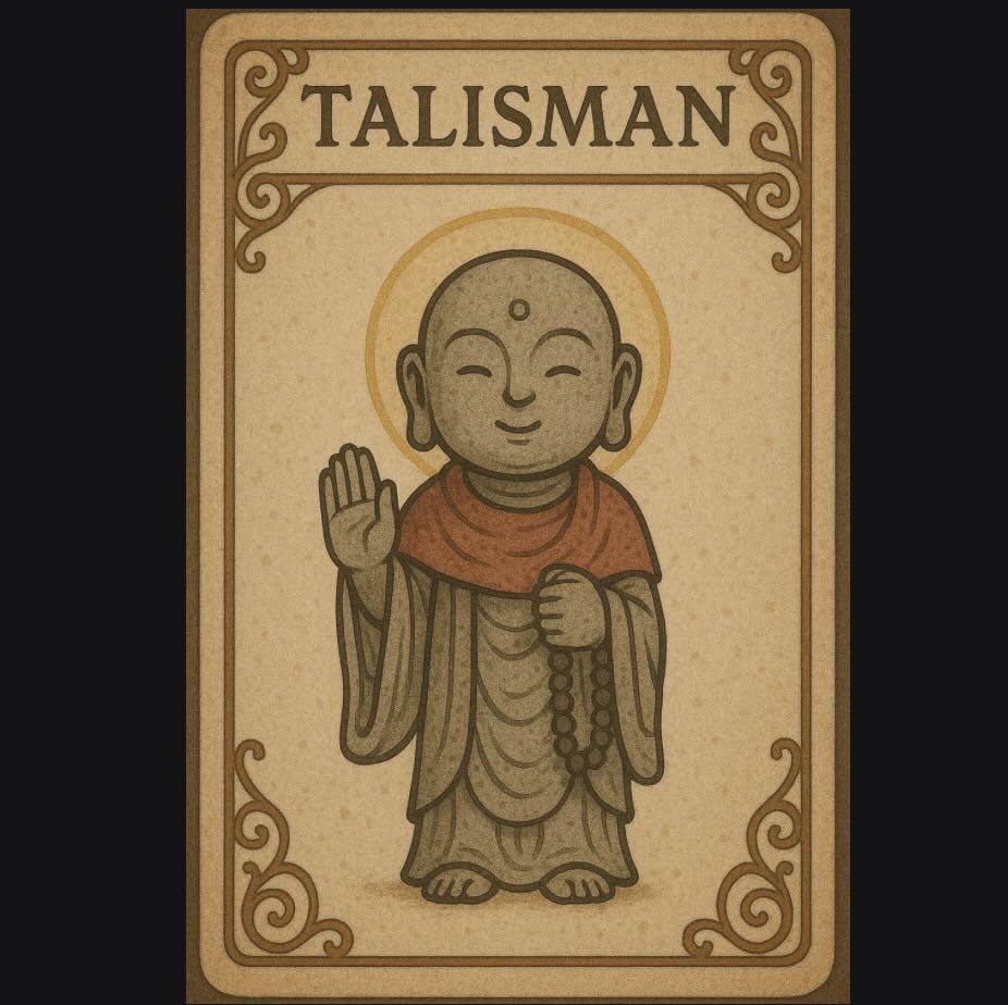 003-Talisman Guardian Jizo - Blessing With Mala Beads