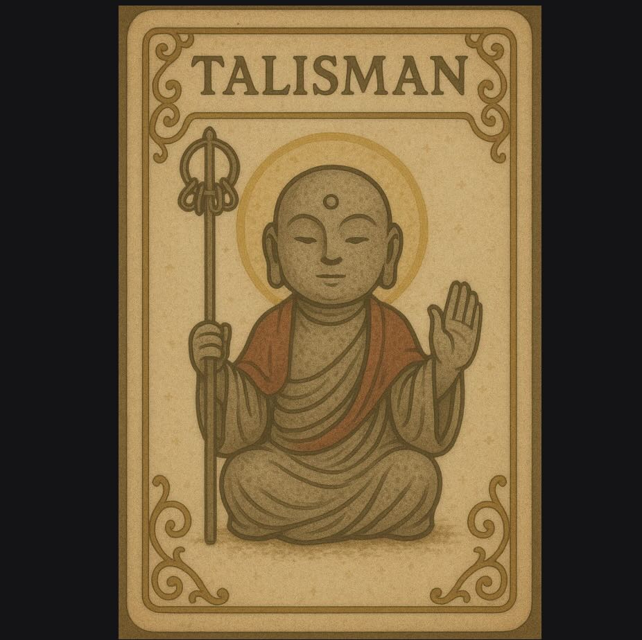 007-Talisman Guardian Jizo - Seated Shakujo Blessing