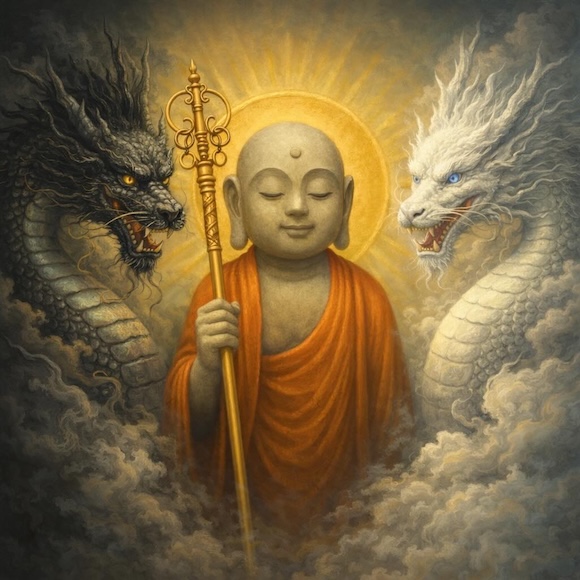 G012-002-Guiding Jizō with Khakkhara - Dragons at the Threshold