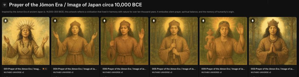 G018-Miko : Prayer of the Jōmon Era : Image of Japan circa 10,000 BCE : NFT