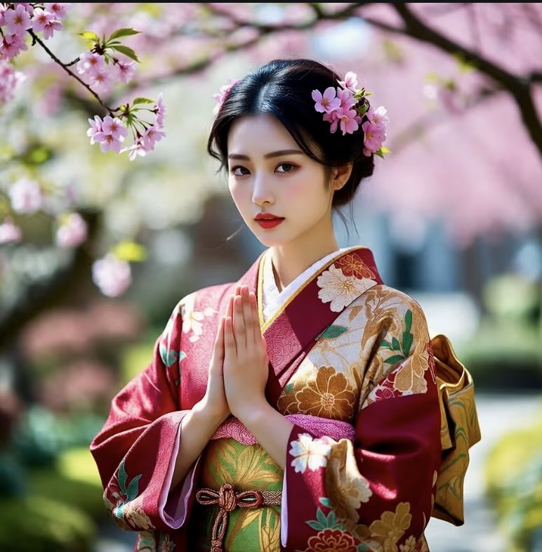 Graceful Prayer Among the Blossoms nft-G015-JL-A0023