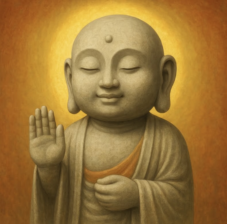 004-POWERFUL JIZO – Golden Fearless Peace (Abhaya Mudra Edition)