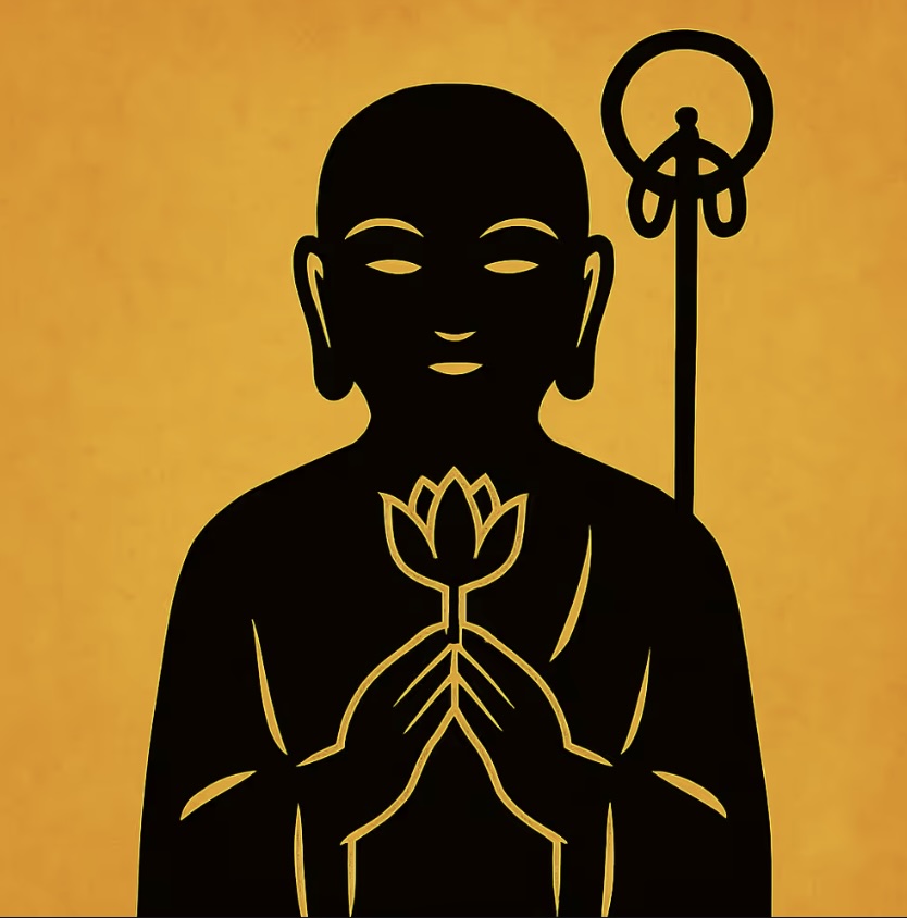 0004 Digital Talisman - Lotus Offering Jizo A - Cradled Flower