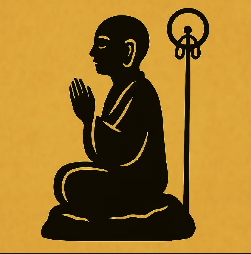 0017 Digital Talisman - Stone Seat Prayer Jizo - Stillness Guardian