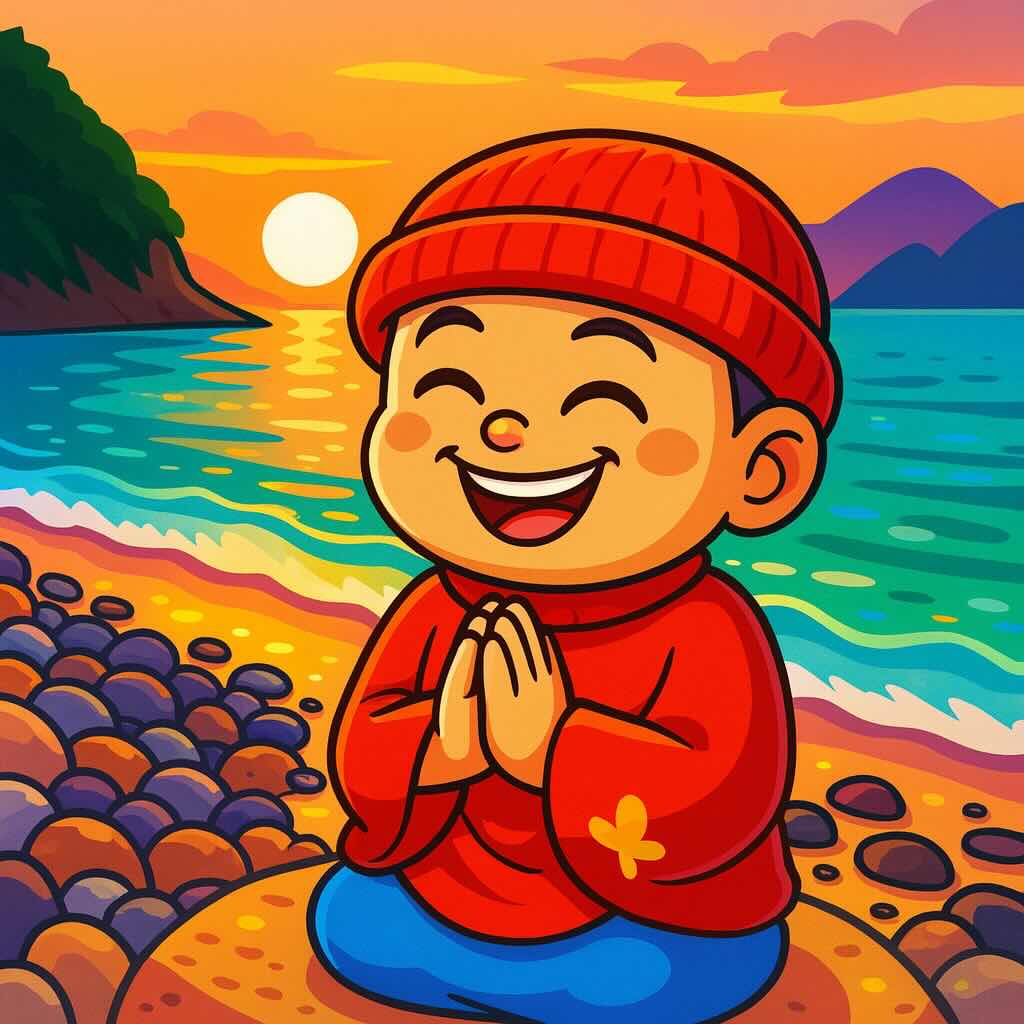 025AKAI-ON-KOROKORO-anime-seaside-sunset