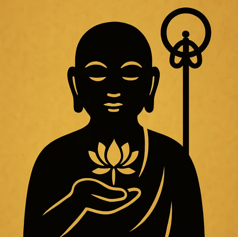 0031 Digital Talisman – Life-in-Palm Jizo A – Single Lotus Bloom