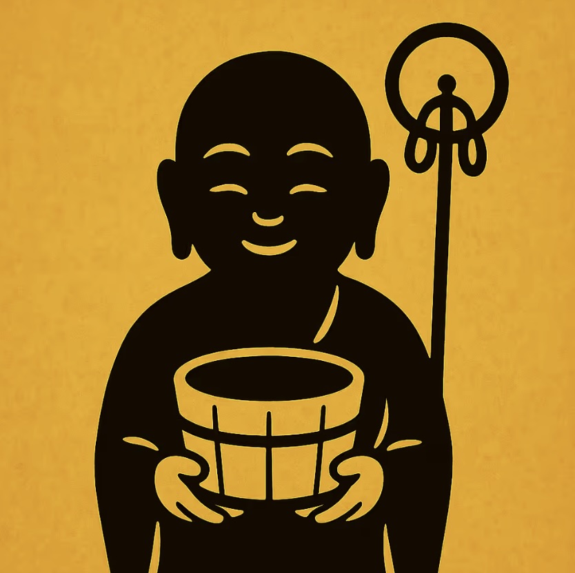 0049 Digital Talisman – Water-Drawing Jizo B – Wooden Bucket