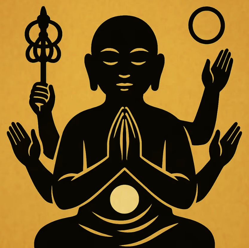 0027 Digital Talisman – Six-Armed Jizo D – Orb & Staff Reversed