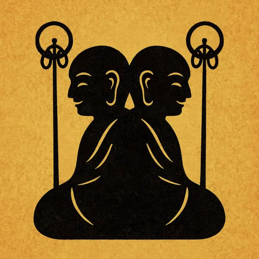 0041 Digital Talisman – Back-to-Back Twin Jizo – Dual Guardians