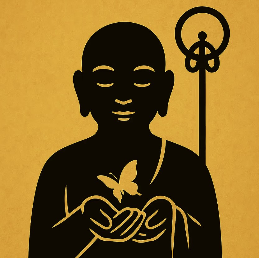 0034 Digital Talisman – Life-in-Palm Jizo C2 – Butterfly of Spirit